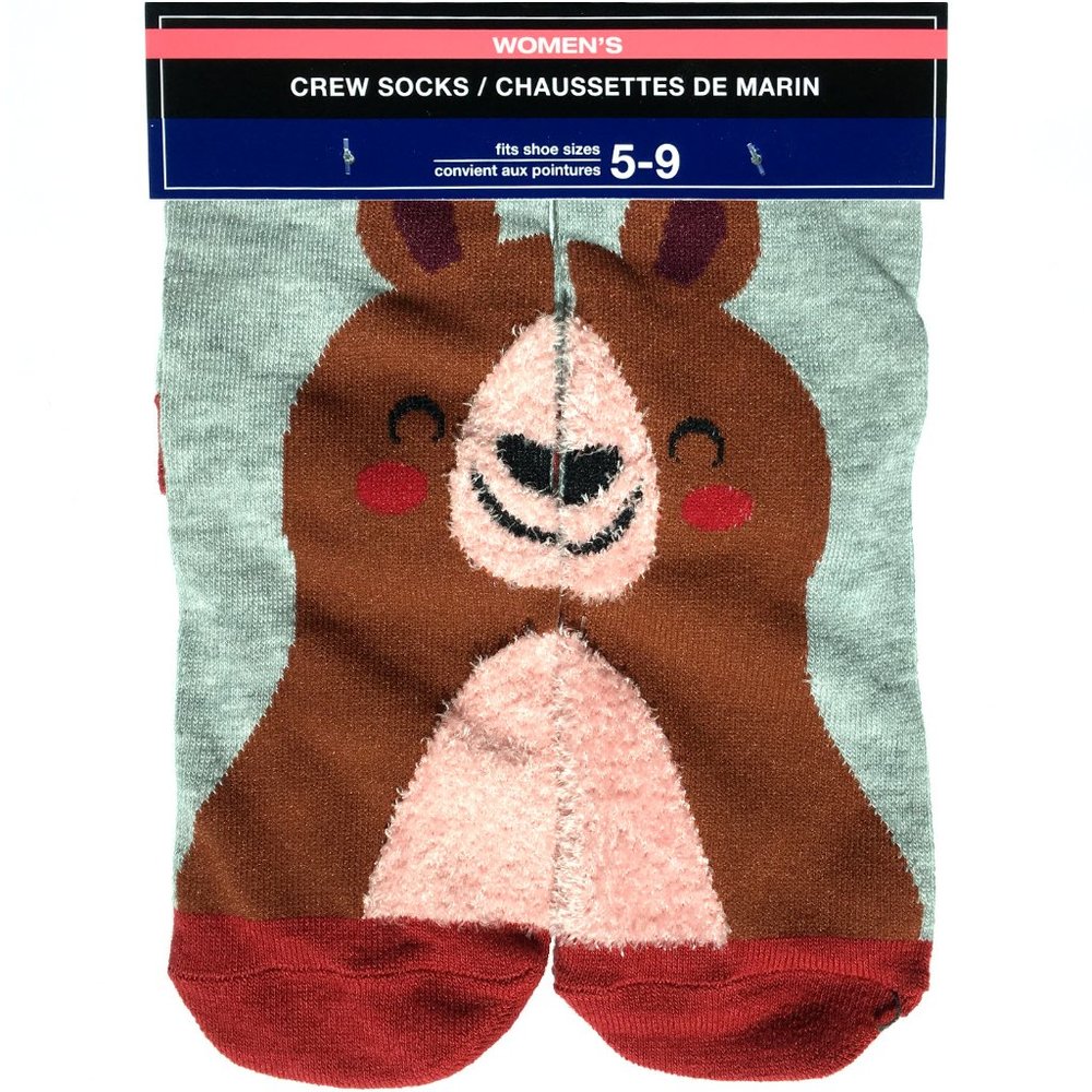 Fun Fuzzy Face Bear Socks - Picture 1 of 1